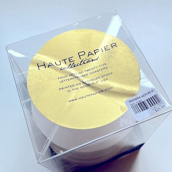 Banana Republic Haute Papier Letterpressed Coasters - Hearts Love Cupid Drinks - Picture 3 of 5